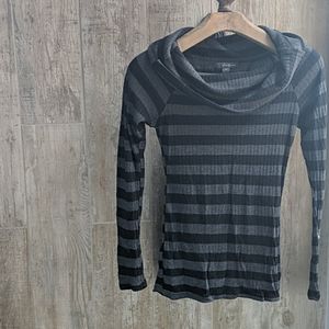 Striped Cowl Neck
